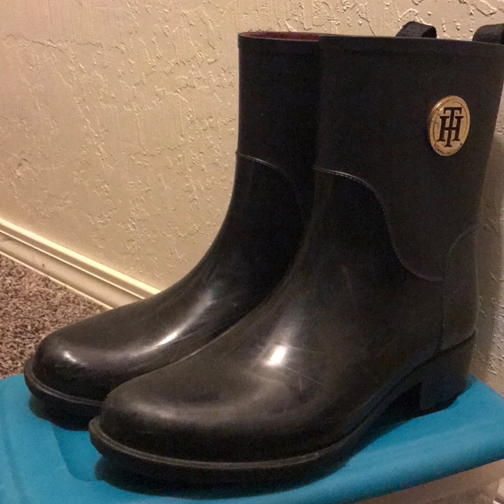 Black Tommy Hilfiger Rain Boots